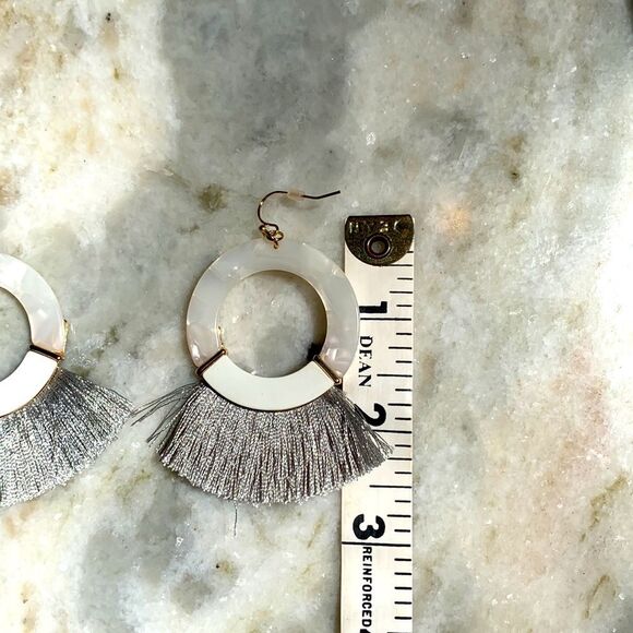 Gray Acrylic Resin Fashion Earrings - Picture 3 of 3